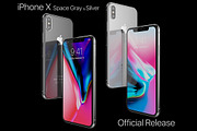 Apple iPhone X Silver and Space Gray, an Object 3D Model by 3D Models by Obshansky (Thumbnail 1 of 16)