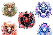 Watercolor Astrological Clipart, an Object Illustration by Design Scotch (Thumbnail 3 of 7)