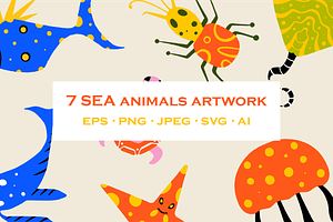 Sea Animals Element, a Graphic by HunEyy