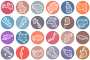 Retro Circular World Countries, an Object Illustration by Eugene Ga (Thumbnail 5 of 7)