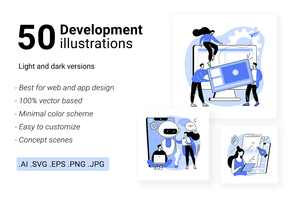 50 Development UI illustrations, a Templates & Theme by Visual Generation (Photo 1 of 12)