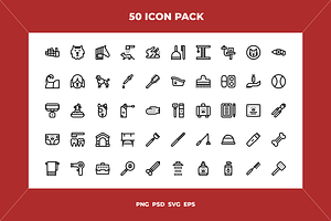 Pet grooming icons, an Outline Icon by Wencory