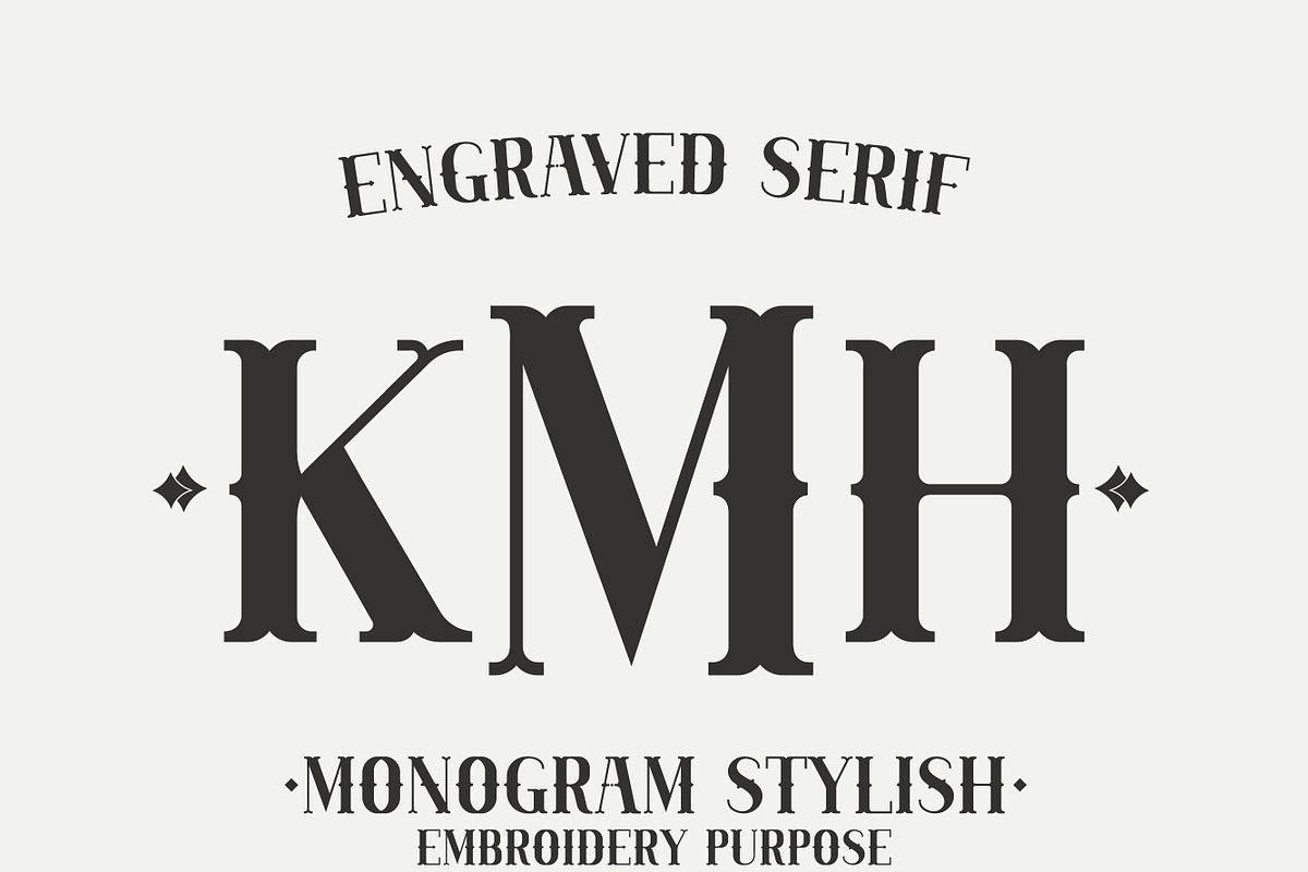 Engraved Serif - Monogram, a Serif Font by MaxArt Foundry (Photo 1 of 3)