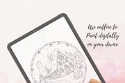 50 Christmas Coloring Pages Bundle, a Seasonal Illustration by Daffodil Dream Studio (Thumbnail 6 of 8)
