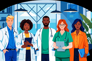 Multicultural Medical Team work, a Health & Medical Photo by angellodeco