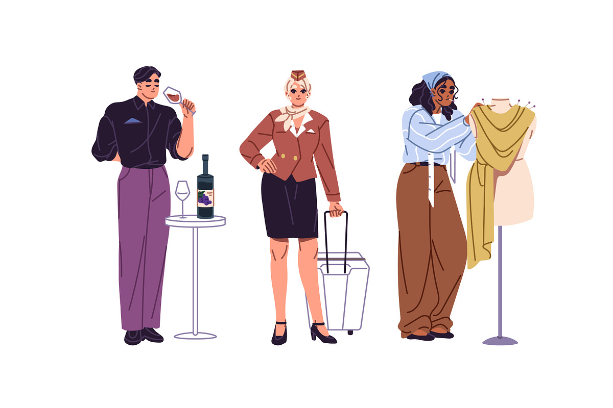 People of different professions set, a Work Illustration by PaperTrident (Photo 3 of 22)