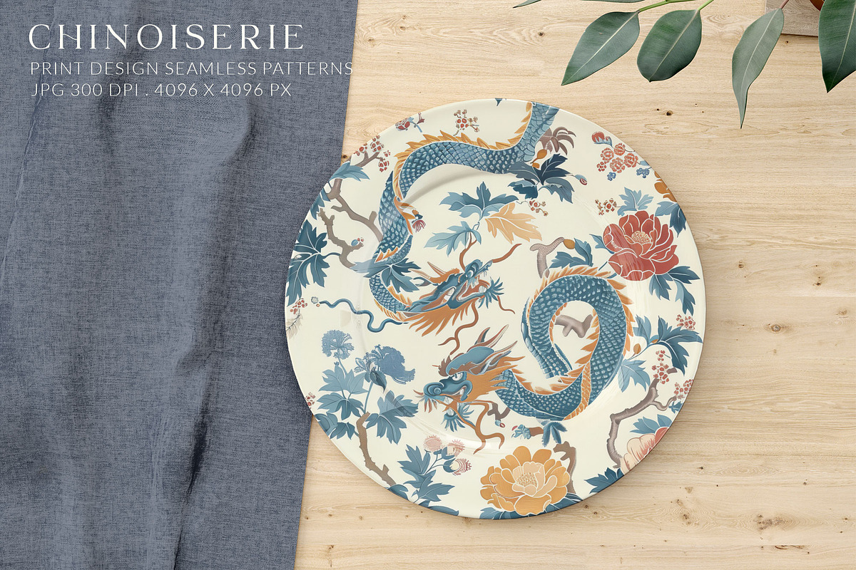 Chinoiserie Print Seamless Patterns, a Pattern Graphic by Olya Creative (Photo 7 of 20)