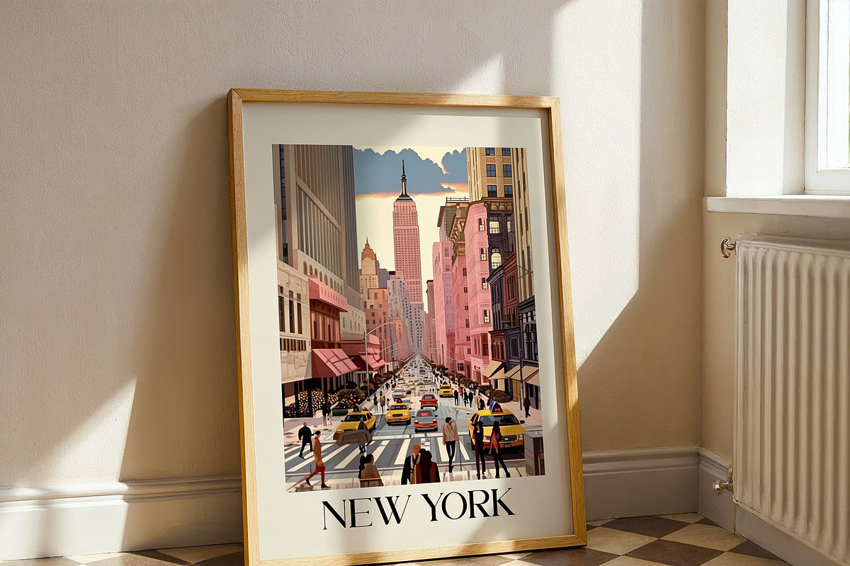 Vintage Travel Poster New York, a Decorative Illustration by elfy creative (Photo 4 of 4)