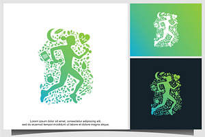 running sport woman logo design, a Branding & Logo Template by ebinta99
