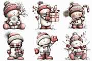 Whimsical Snowman Clipart, an Illustration by Libby Wishes (Thumbnail 2 of 8)