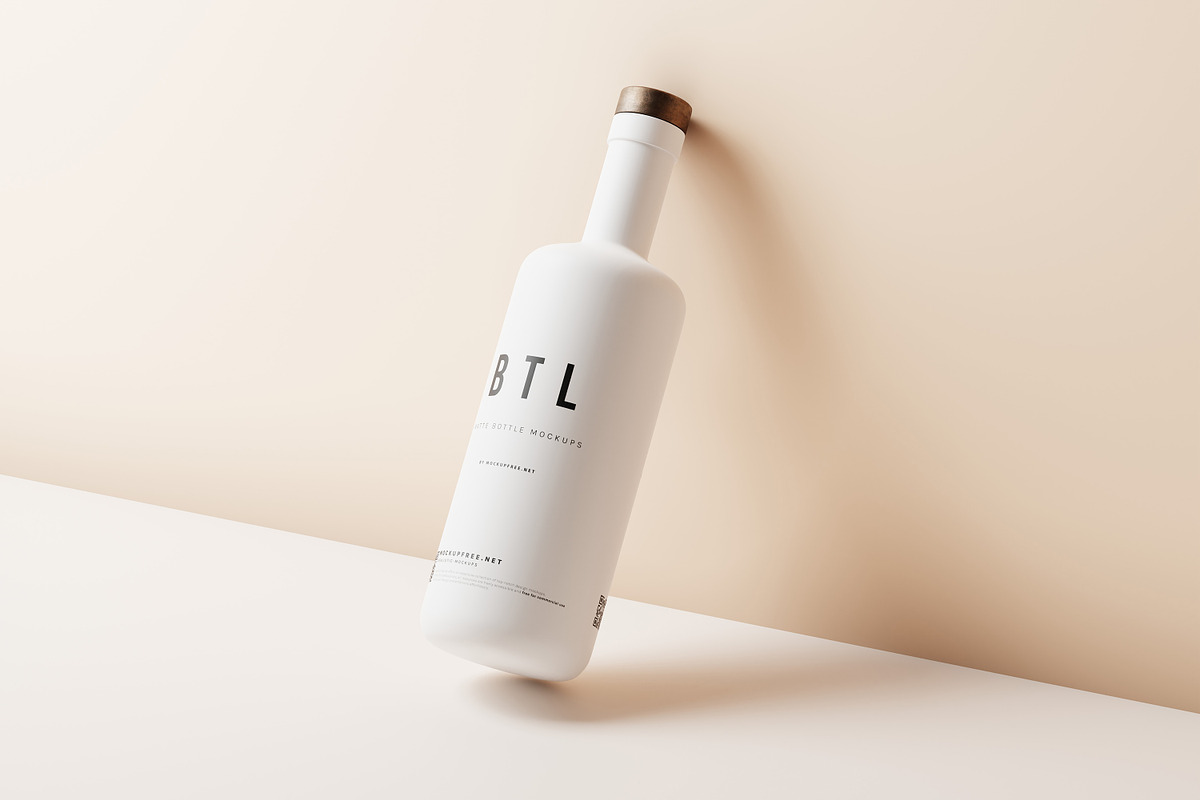 White Matte Bottle Mockups, a Cups & Container Mockup by MockupFree.Net (Photo 2 of 8)