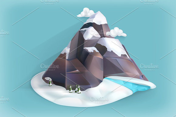 Winter Mountain Vector Illustration