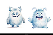 Cute Blue Green Monster Clipart PNG, a Decorative Illustration by illuztrate (Thumbnail 3 of 6)