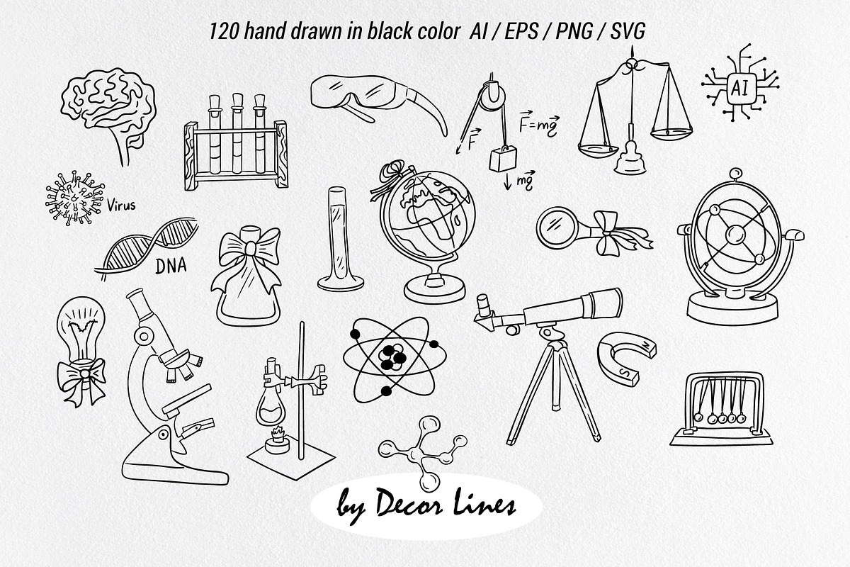 Back To School Doodles With Bows, an Education Illustration by Decor Lines (Photo 6 of 16)