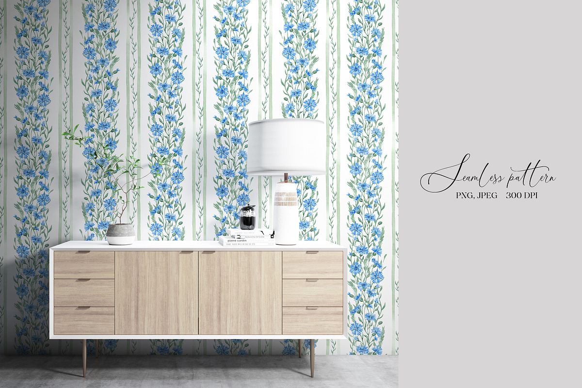 Cornflower wallpaper pattern, a Pattern Graphic by SirenaArt (Photo 9 of 13)