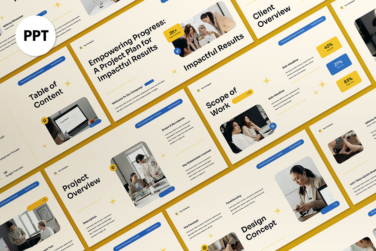 White Yellow Project Proposal PPT, a Presentation Template by graphicook (Photo 1 of 4)
