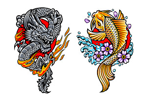 Dragon And Koi Tattoo Arts