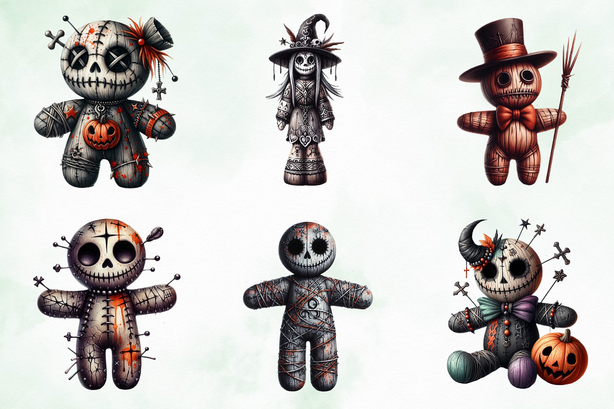 Halloween Gothic Voodoo Doll Clipart, an Illustration by Creative Art (Photo 4 of 4)