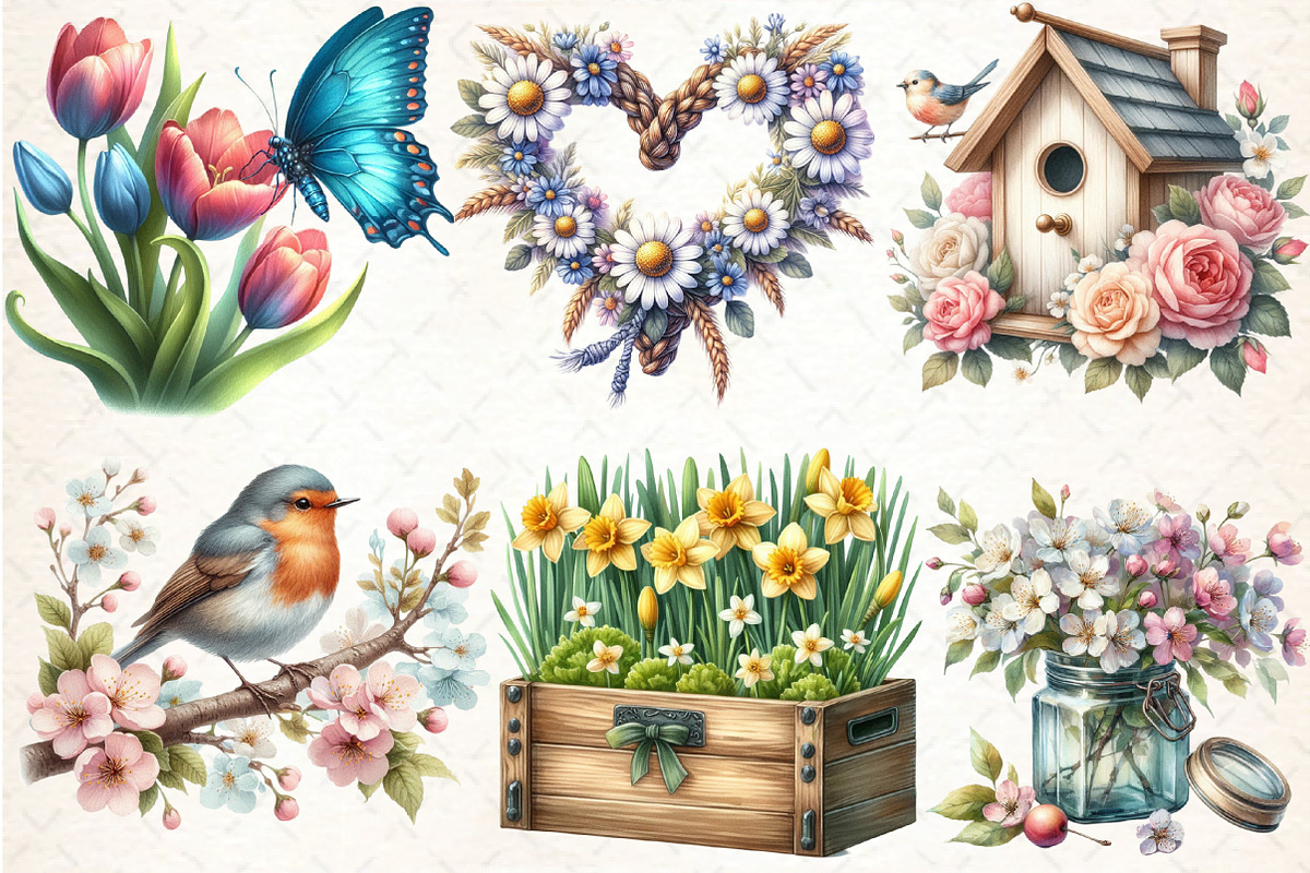 Spring Flower Garden Sublimation, an Illustration by DreamCafeArt (Photo 3 of 5)