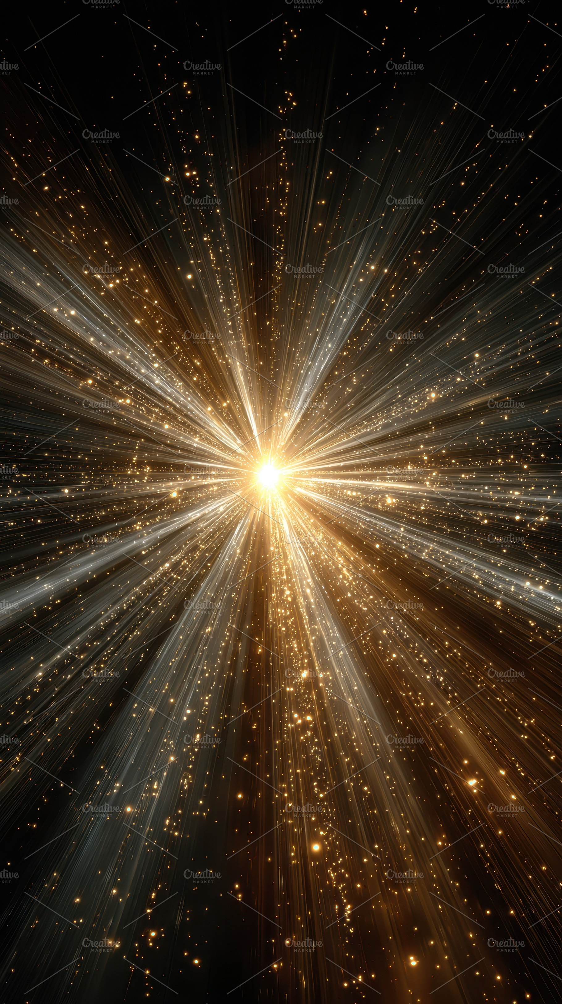 Golden Light Explosion Starburst Rad, an Abstract Photo by Pixeness Studio