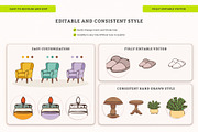 Warm Living Room Vector Illustration, an Illustration by MEANDSTUDIO (Thumbnail 4 of 6)