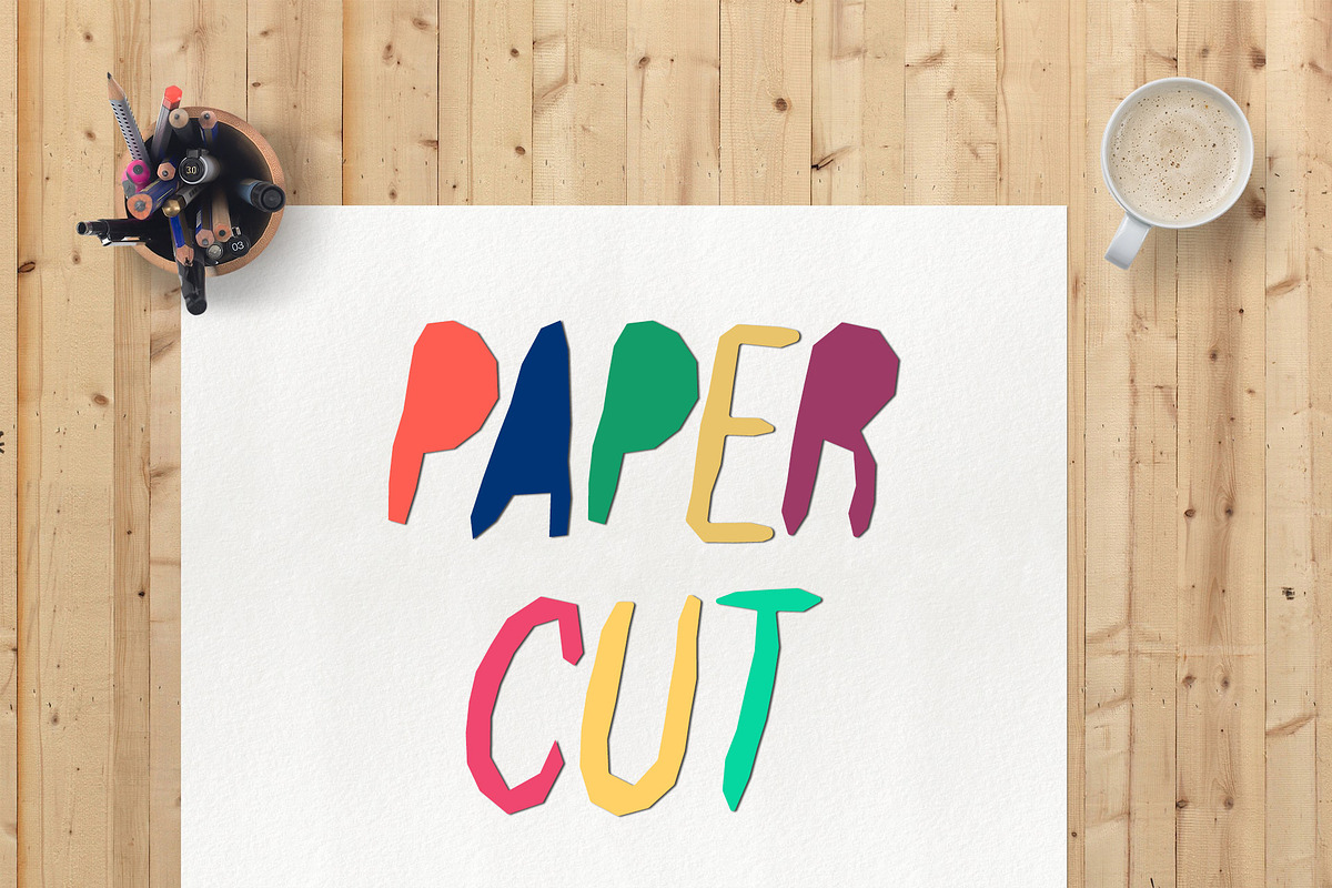 Paper Cut Out Font, a Font by vladocar (Photo 1 of 7)