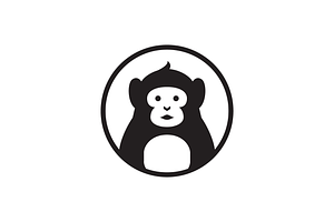 cute monkey in circle cartoon logo, a Branding & Logo Template by devastd