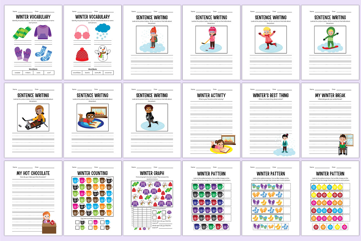 Kindergarten Winter Workbook Canva, a Stationery Template by Shumaya (Photo 2 of 6)