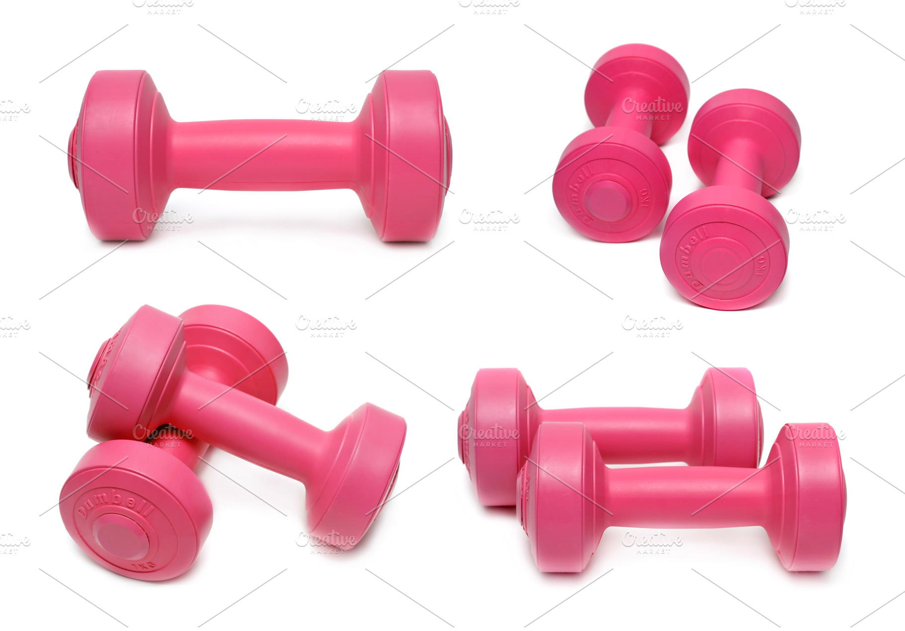 dumbbells set isolated on white, a Photo by saiko3p