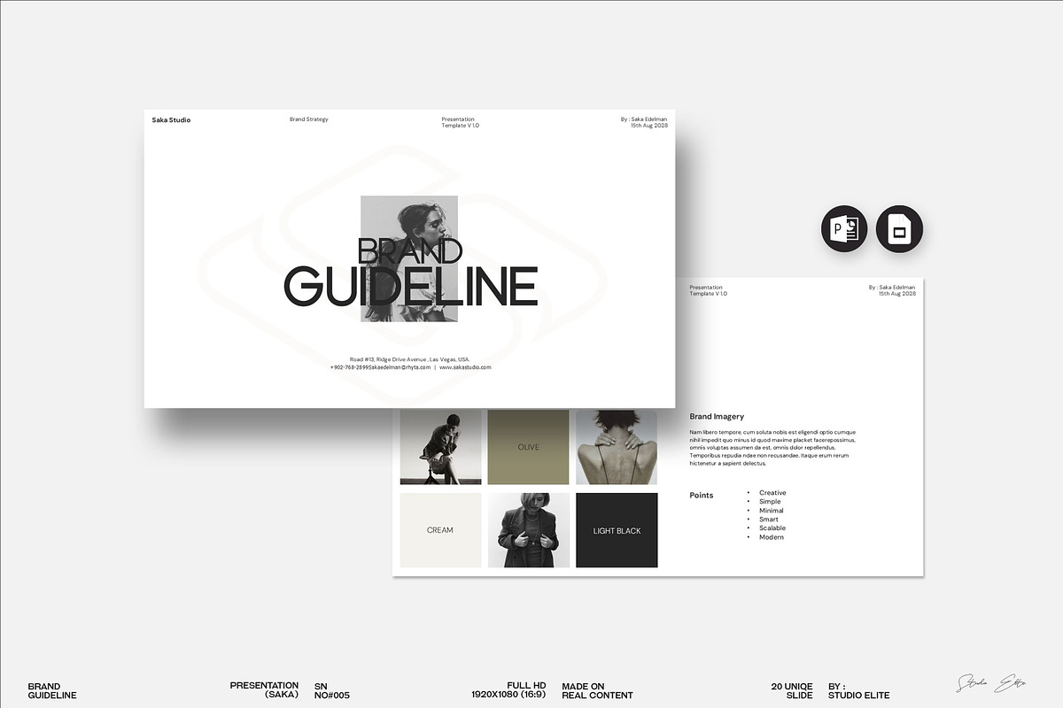 SAKA | Brand Guideline Template, a Presentation Template by Graphpexel (Photo 1 of 11)