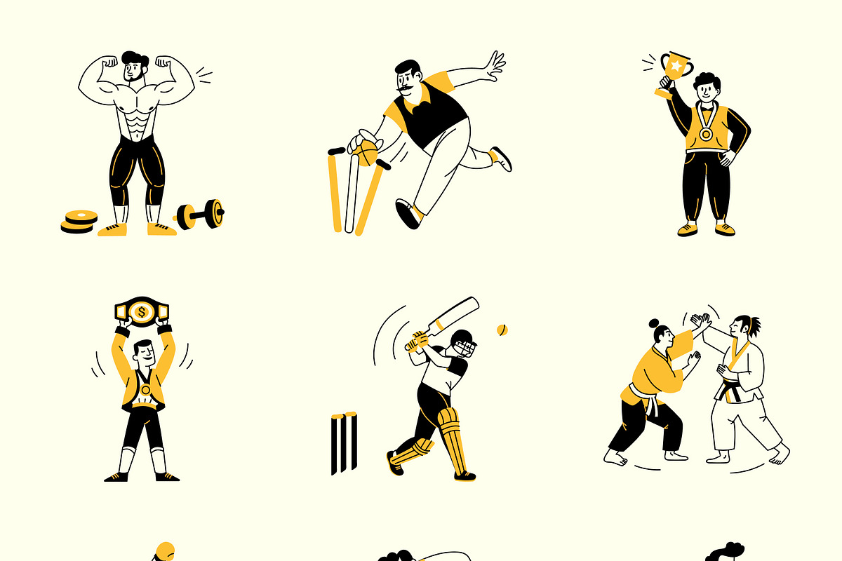 Sports Drawing Illustration Set, a Sport Illustration by Vectors Market (Photo 9 of 9)