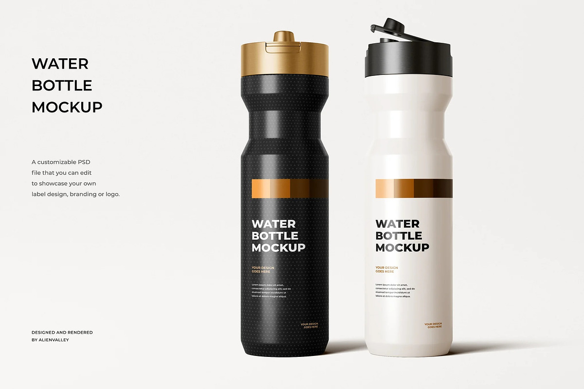 Water Bottle Mockup, a Product Mockup by zpackcreative