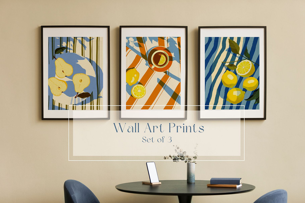 Food Wall Art Prints Set of 3, a Food Illustration by MouseGrey (Photo 1 of 6)