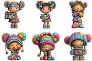 Whimsical Christmas Baby Kid Clipart, an Illustration by CraftArtStudio (Thumbnail 3 of 6)