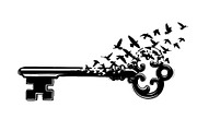 50 Flying Keys Silhouette Vector Bun, an Illustration by Designs_River (Thumbnail 35 of 51)