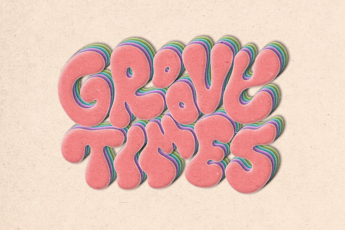Retro Groovy Text Effect, a Layer Style Add-On by Design Squad