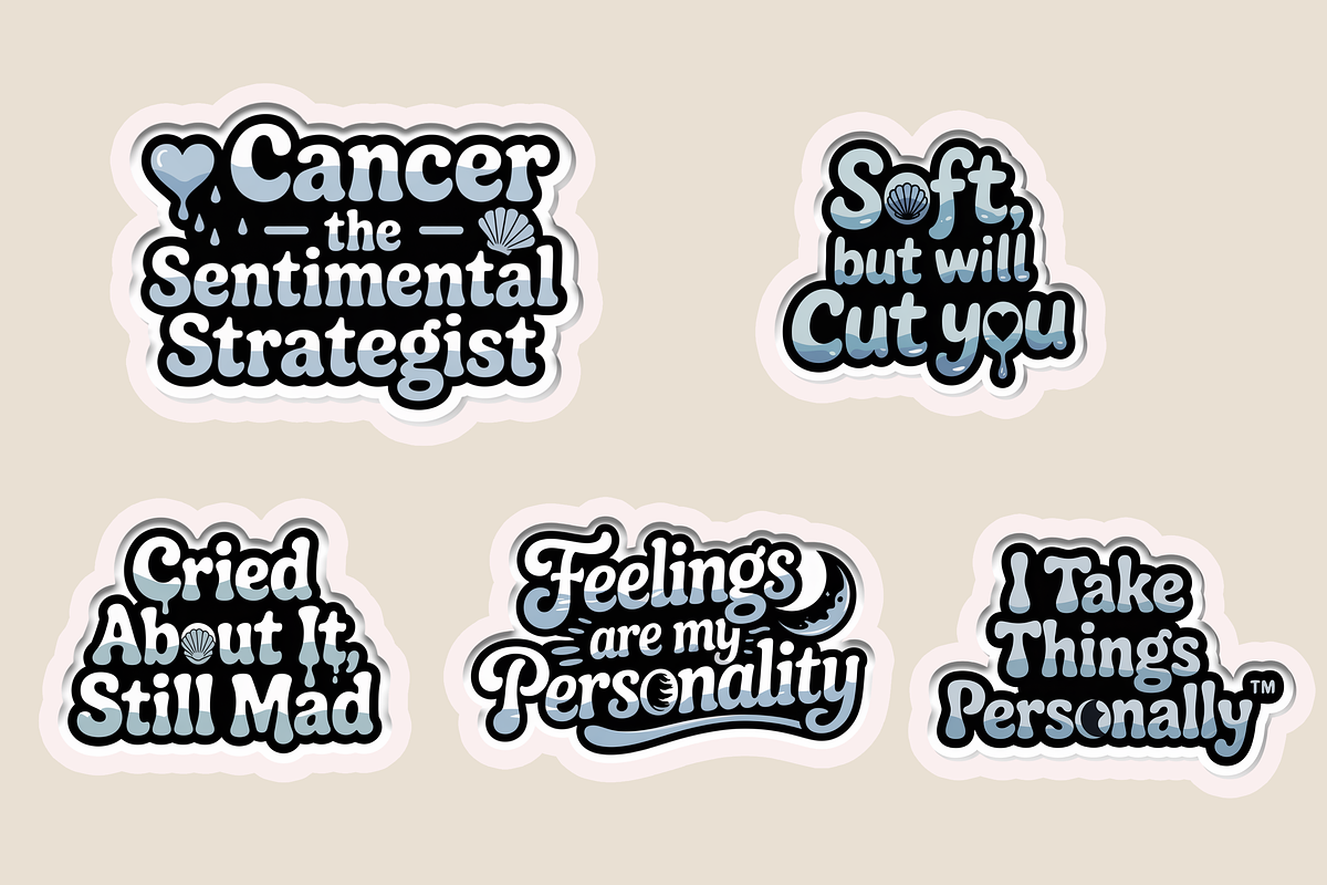 Funny Zodiac Digital Sticker Set, an Object Graphic by Jakayla Digital Co (Photo 10 of 20)