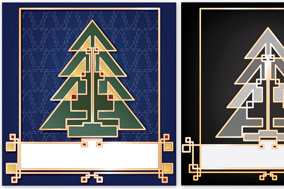 Christmas Card Art Deco Background