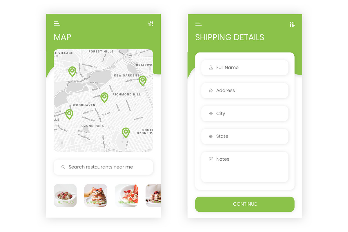 Food Delivery Photoshop App, an UI Kit Template by themelove (Photo 6 of 9)