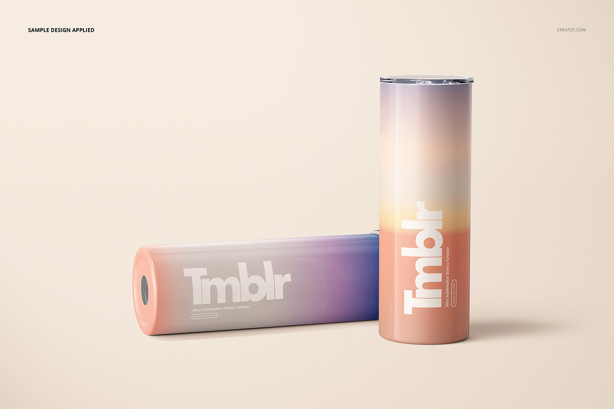 20oz Skinny Tumbler Mockup Set, a Cups & Container Mockup by creatsy5 (Photo 6 of 16)
