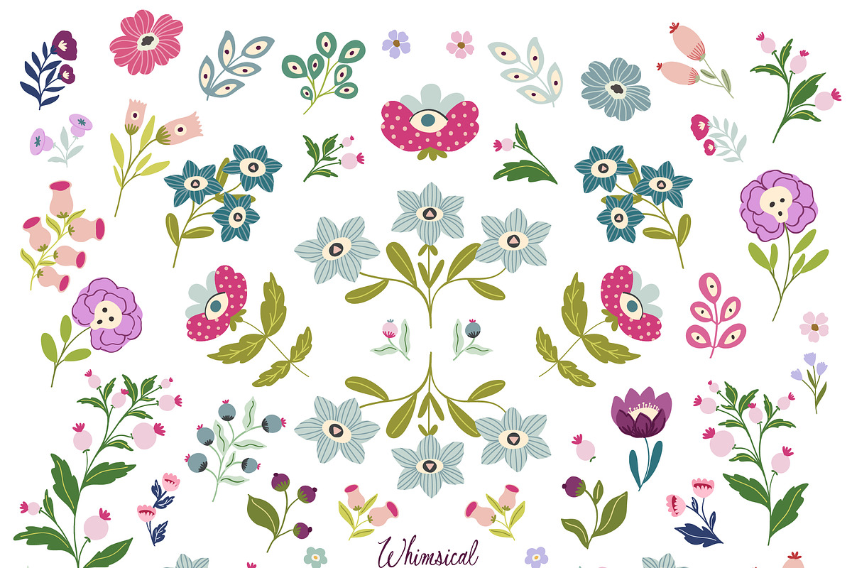 Whimsical garden clipart & pattern, a Graphic by Cozy pattern shop (Photo 3 of 7)