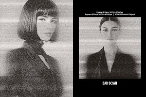 Bad Scan Square, Poster Photo Effect, a Layer Style Add-On by dokudokunomi