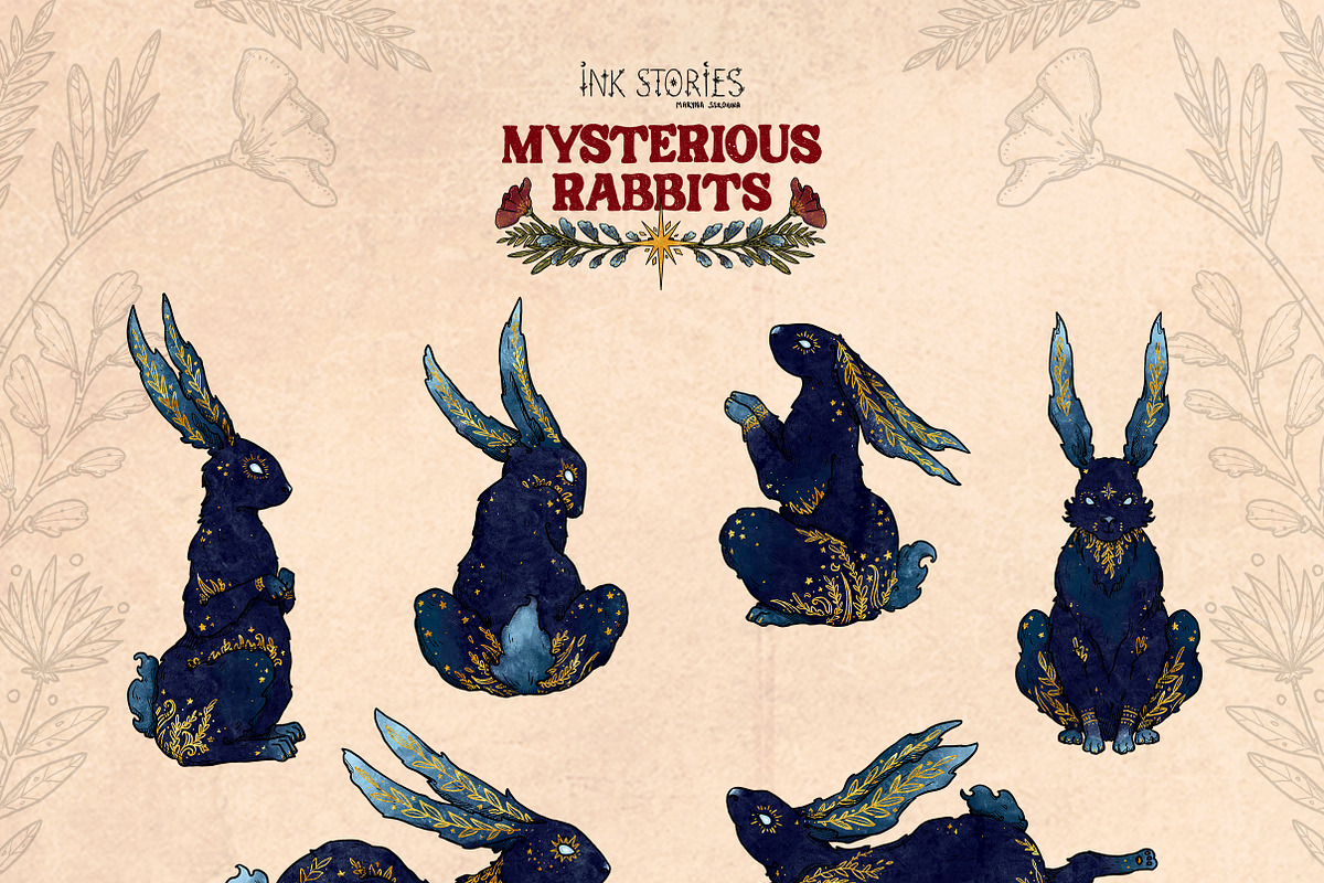 Mysterious Rabbits, an Animal Illustration by Ink Stories