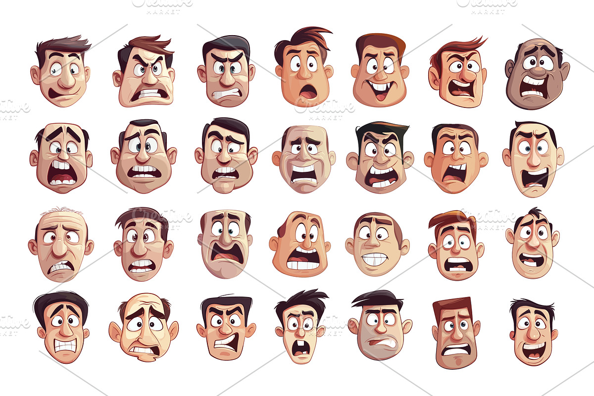 Worried frightened people avatars, a Person Illustration by Valerie Bodnar