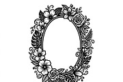 50 Elegant Floral Oval Mirror Frame, a Decorative Illustration by Amazin_art (Thumbnail 20 of 29)