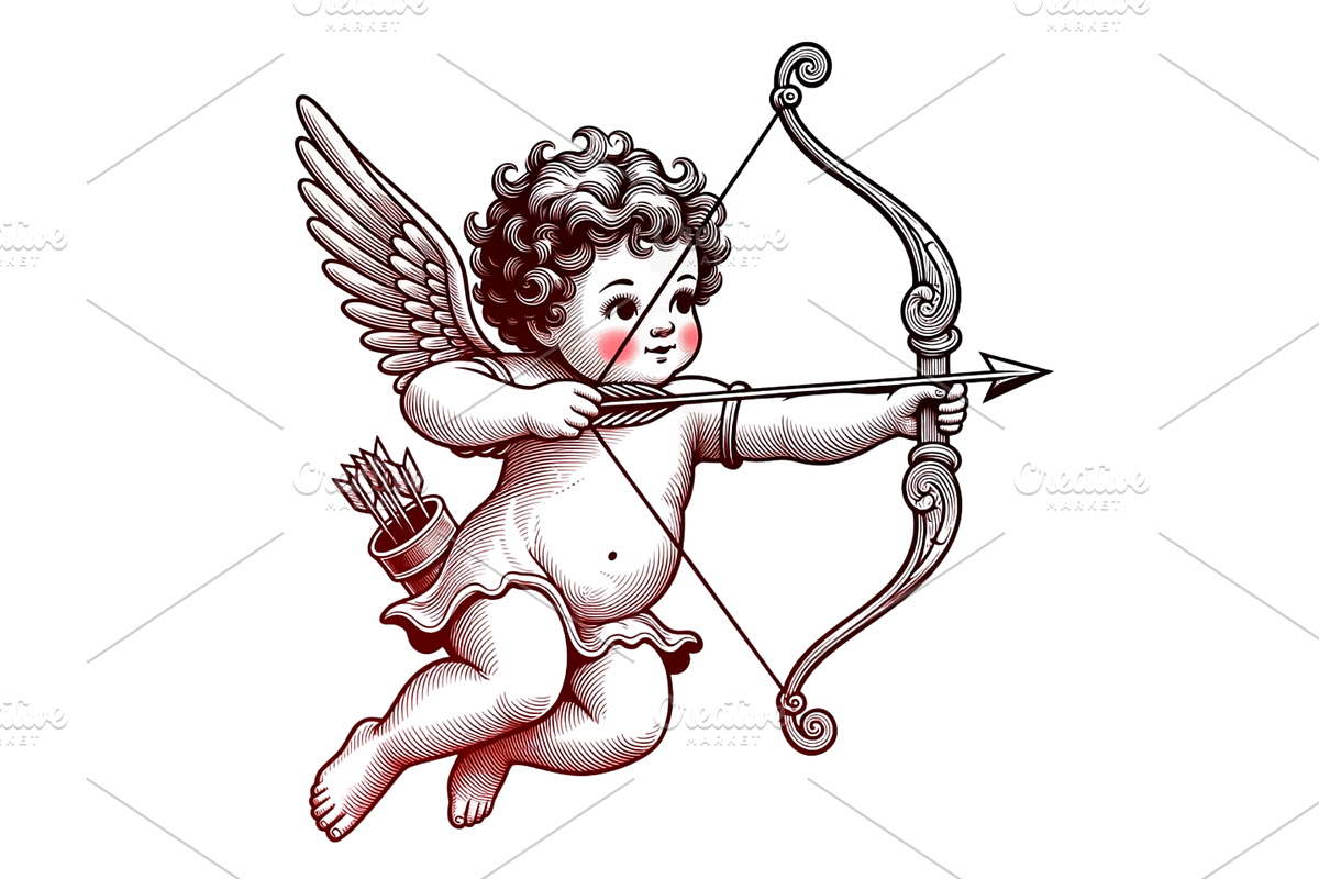 Vintage Valentine's Day Clipart, a Seasonal Illustration by Creative design (Photo 5 of 7)