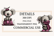 Whimsical Halloween Koala Clipart, a Seasonal Illustration by Designworld (Thumbnail 4 of 8)