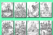 Vintage Fairytale Coloring Pages, a Person Illustration by Design Zone (Thumbnail 6 of 7)