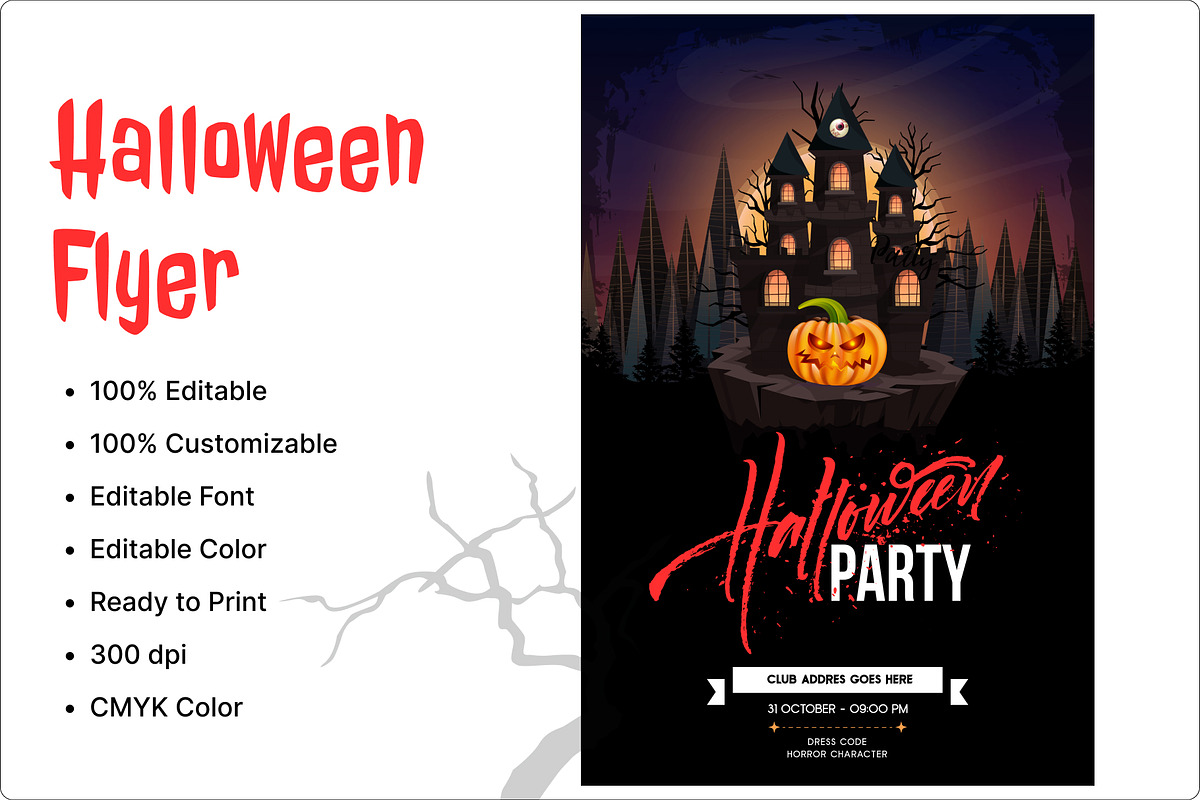 Halloween Party Invitation Flyer, a Flyer Template by DesignBox