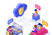 Online Distance Education from Home, an Education Illustration by TAlex (Thumbnail 3 of 6)